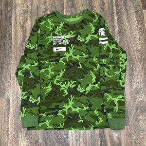Michigan State Spartans Nike Shirt Men's Large Green Camo Military Appreciation